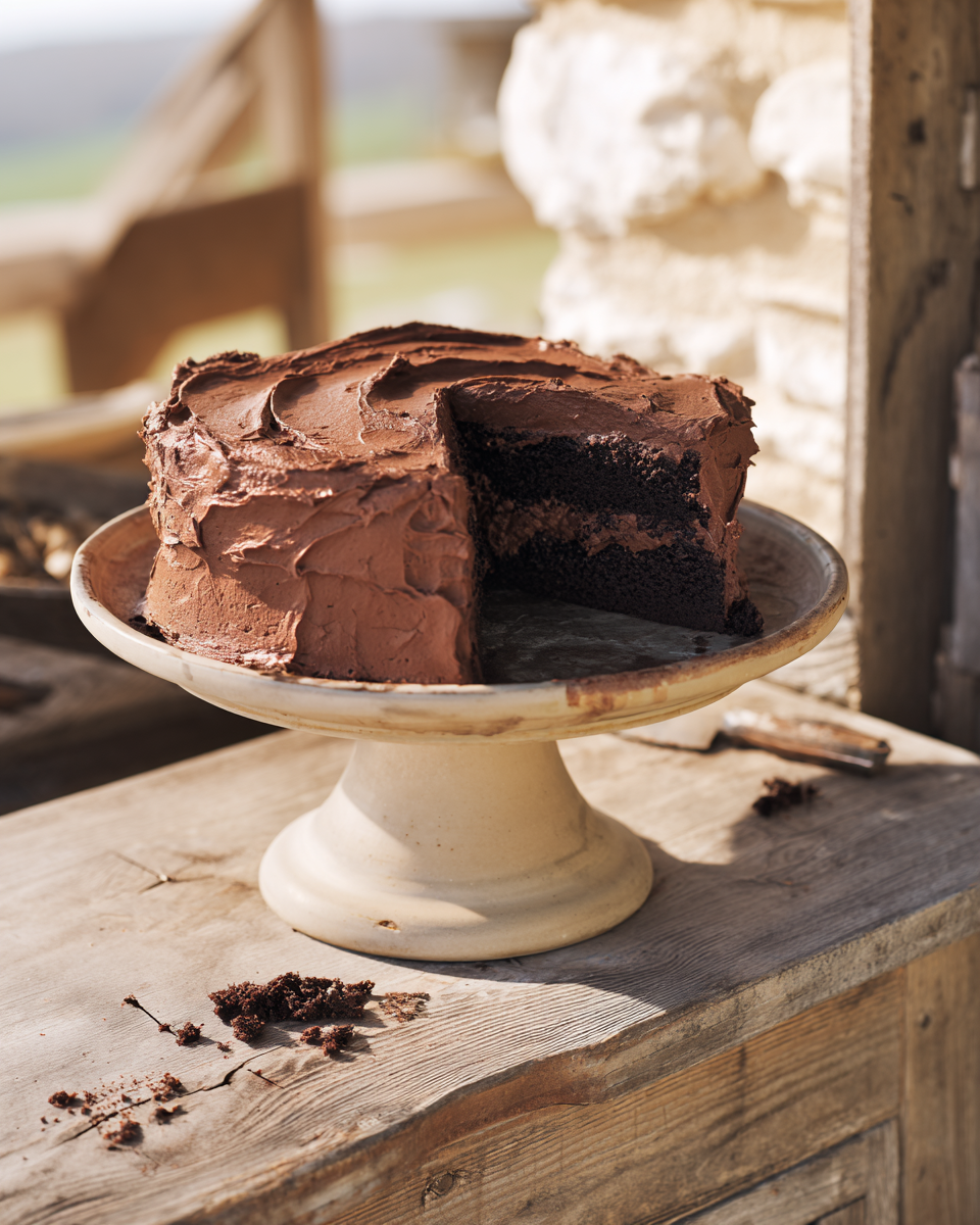 Rich chocolate cake and cupcakes made with Forage Heritage Baker's Flour and Homestead Sweetener. A grain-free, gluten-free, zero-sugar recipe with deep chocolate flavor and a moist, tender crumb.