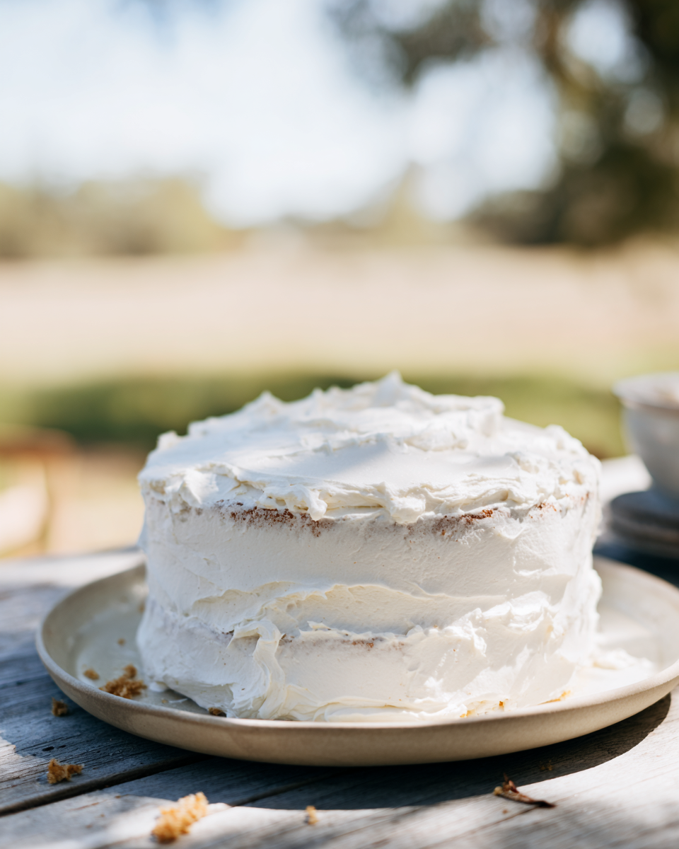 A soft, buttery vanilla cake made with Forage Heritage Baker's Flour and Homestead Sweetener. A grain-free, gluten-free, zero-sugar recipe with rich vanilla flavor and a tender, bakery-style crumb.